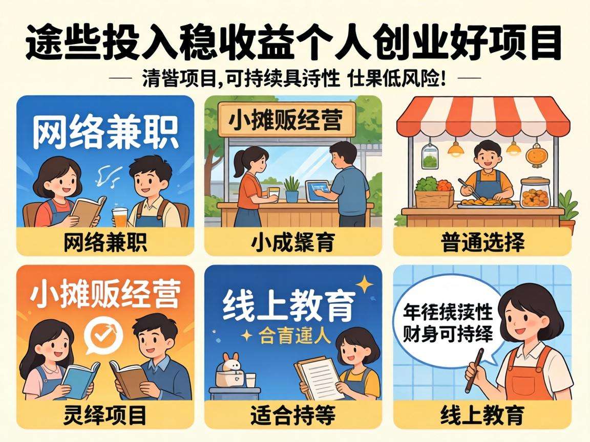 低投入稳收益的个人创业好项目都有哪些值得普通人选择