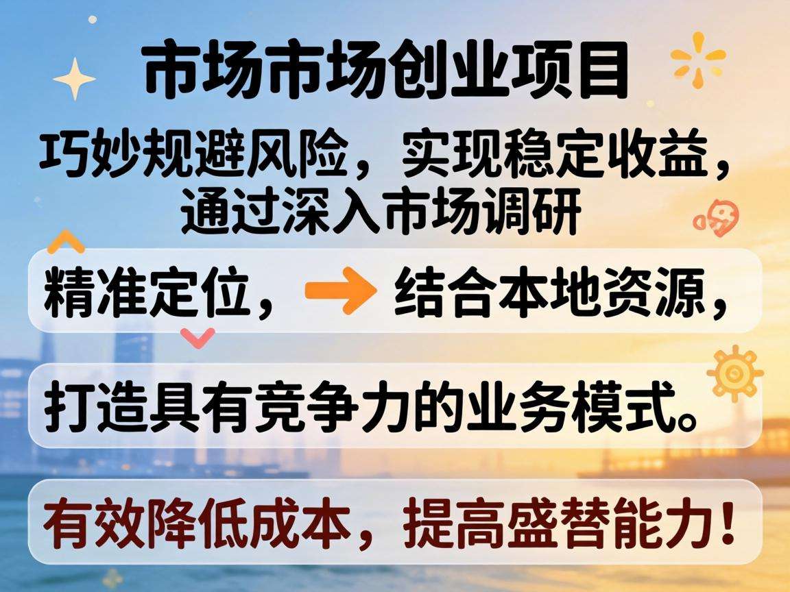 下沉市场创业项目选哪些方向能避开风险拿到实际收益