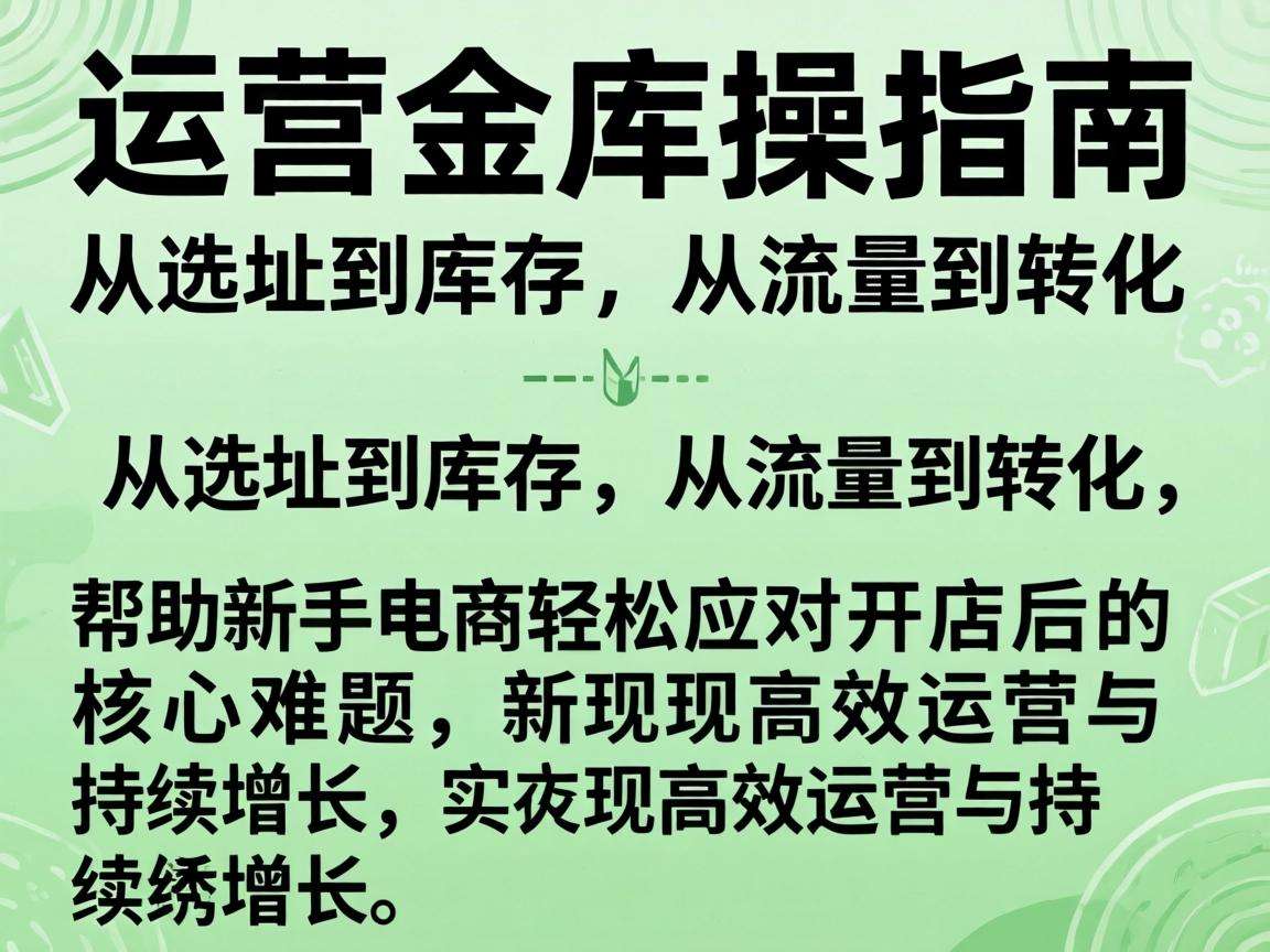 电商运营实操指南能帮新手解决开店后的哪些核心难题