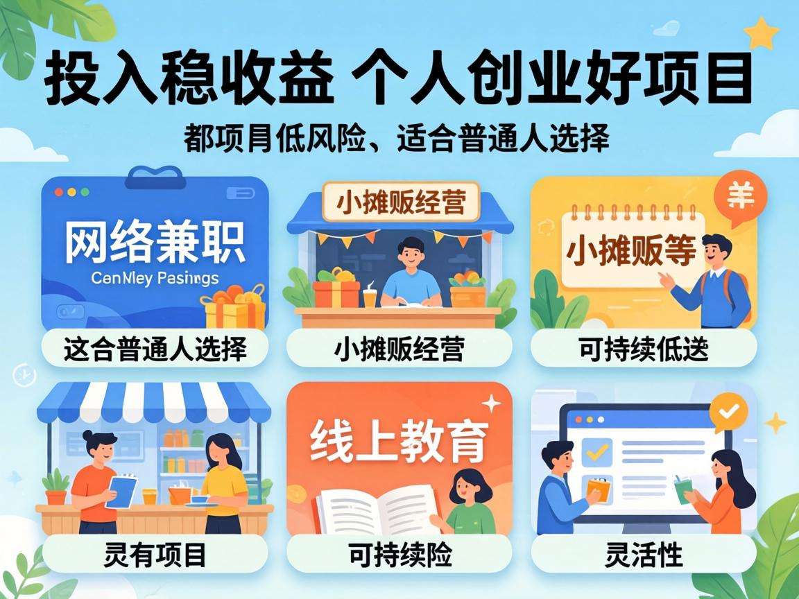 低投入稳收益的个人创业好项目都有哪些值得普通人选择