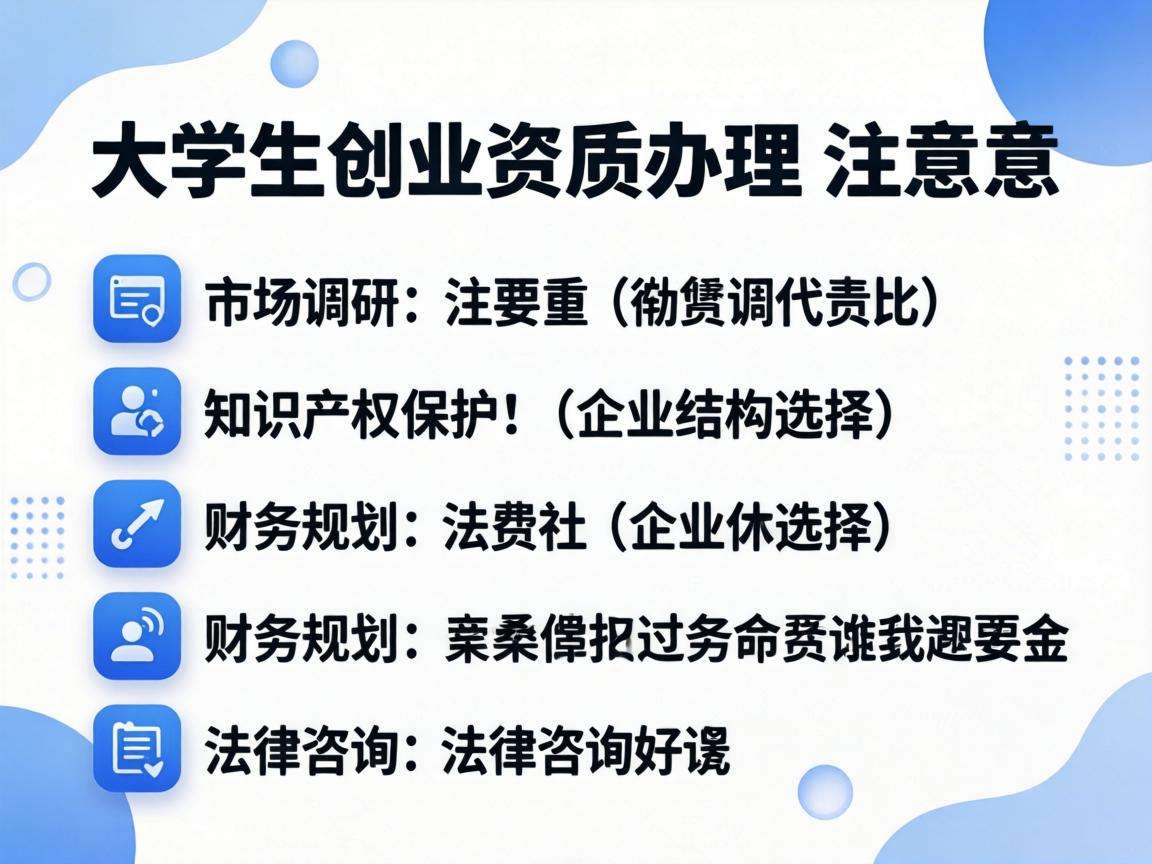 大学生创业资质办理都有哪些需要提前了解的注意事项