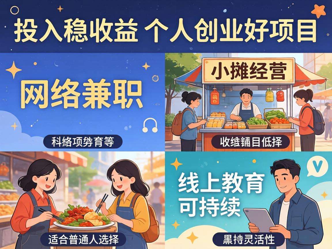 低投入稳收益的个人创业好项目都有哪些值得普通人选择