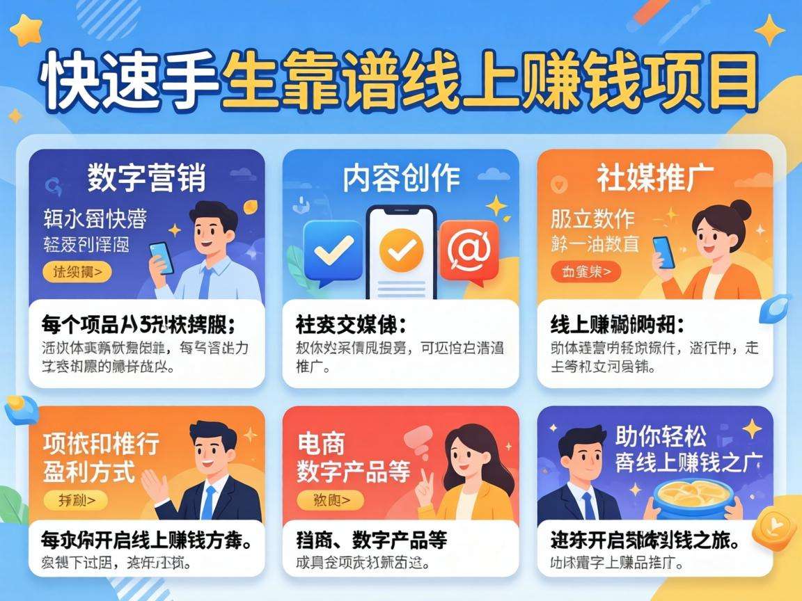 普通人能快速上手的靠谱线上赚钱项目有哪些？