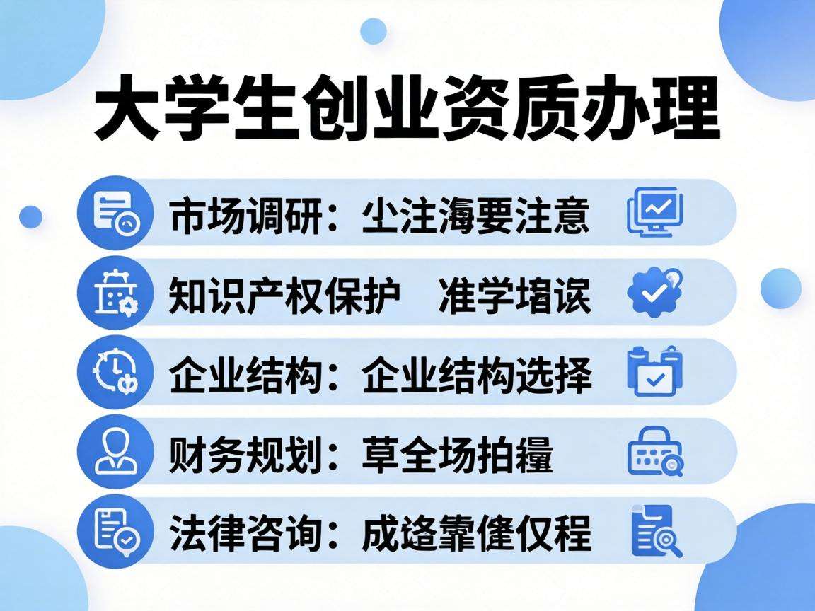 大学生创业资质办理都有哪些需要提前了解的注意事项