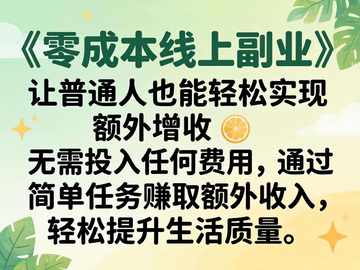 零成本线上副业真的能让普通人实现额外增收吗