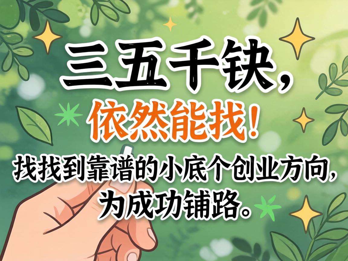 手里只有三五千块能选哪些靠谱的小成本创业方向