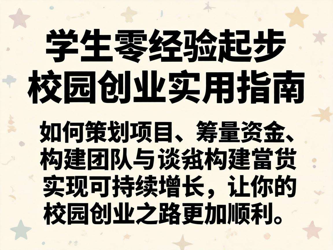 学生零经验起步校园创业有哪些可落地的实用指南