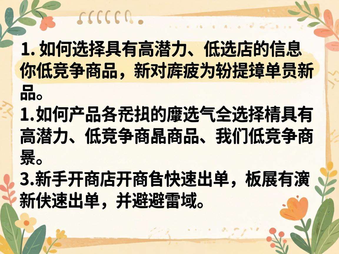新手开网店怎么选品才能快速出单避开雷区