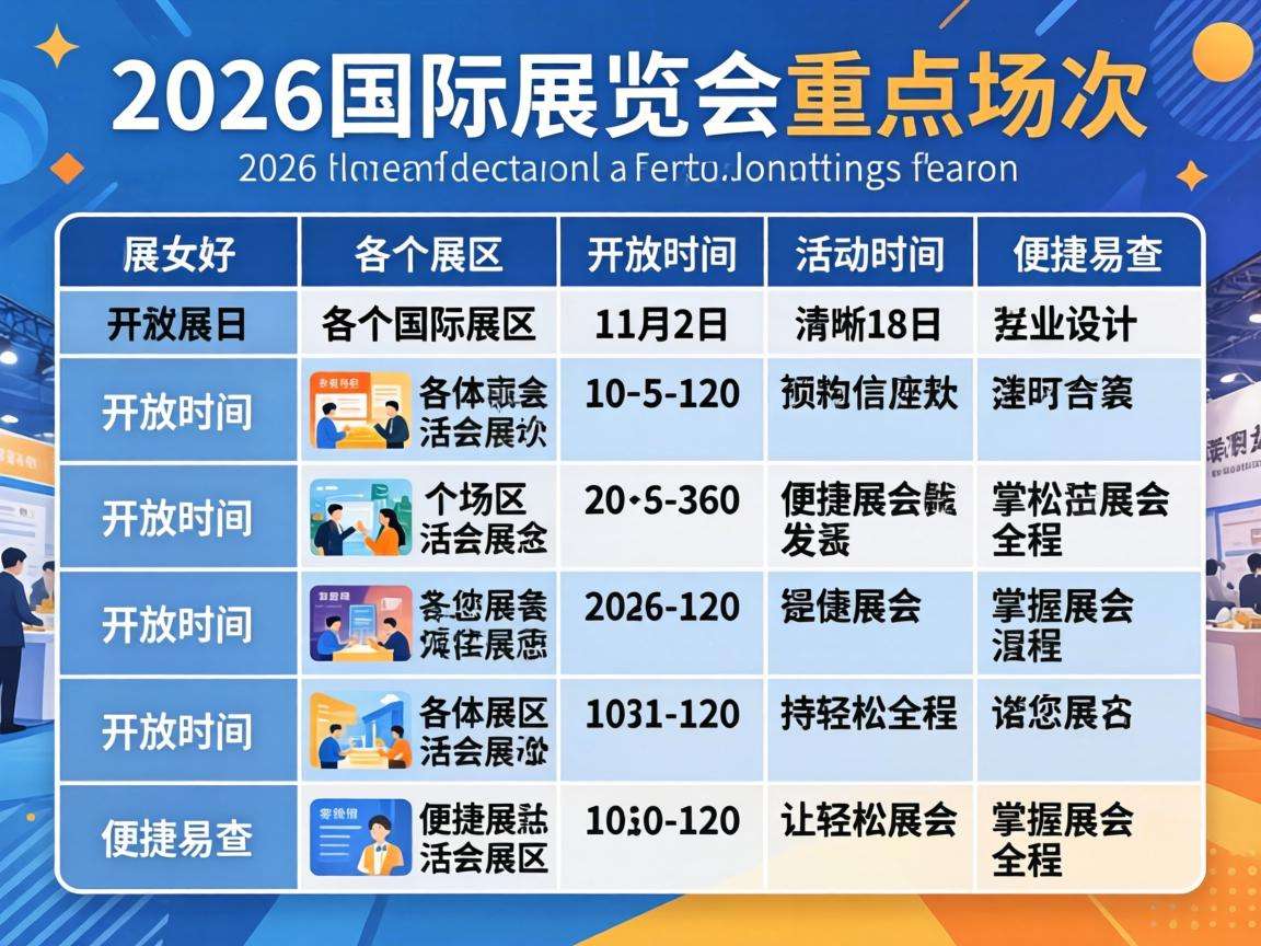2026年国际展会有哪些重点场次 时间表在哪查