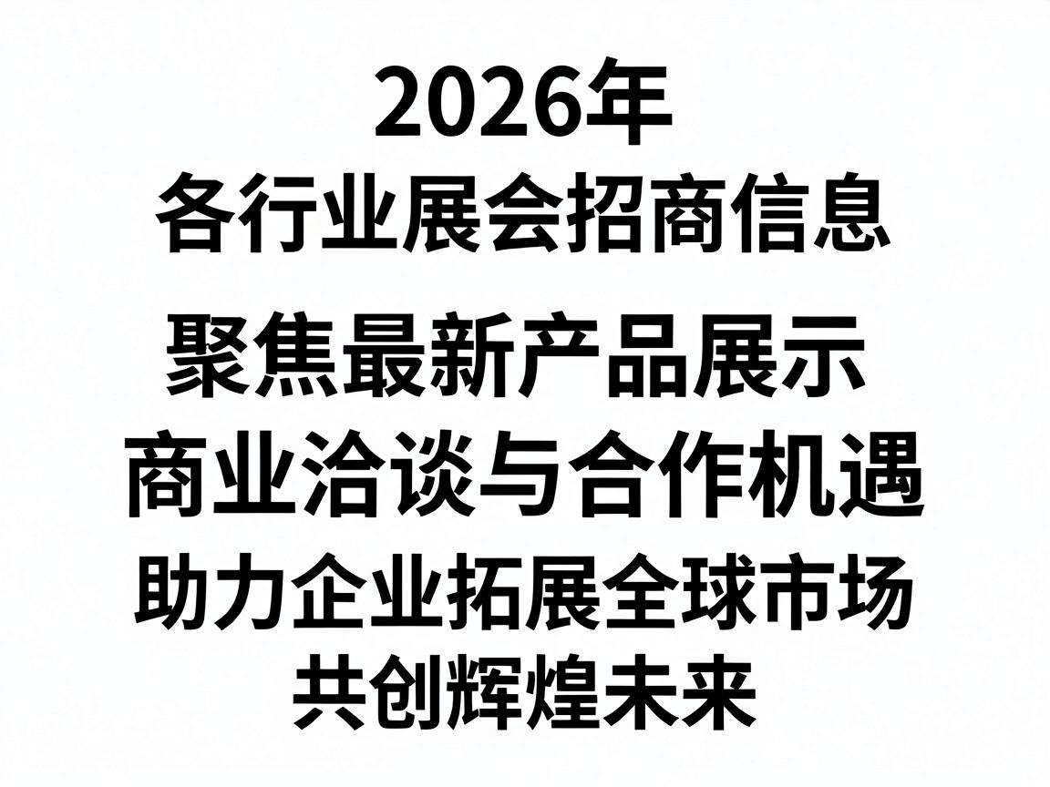 2026各行业展会招商信息都有哪些值得关注的汇总?