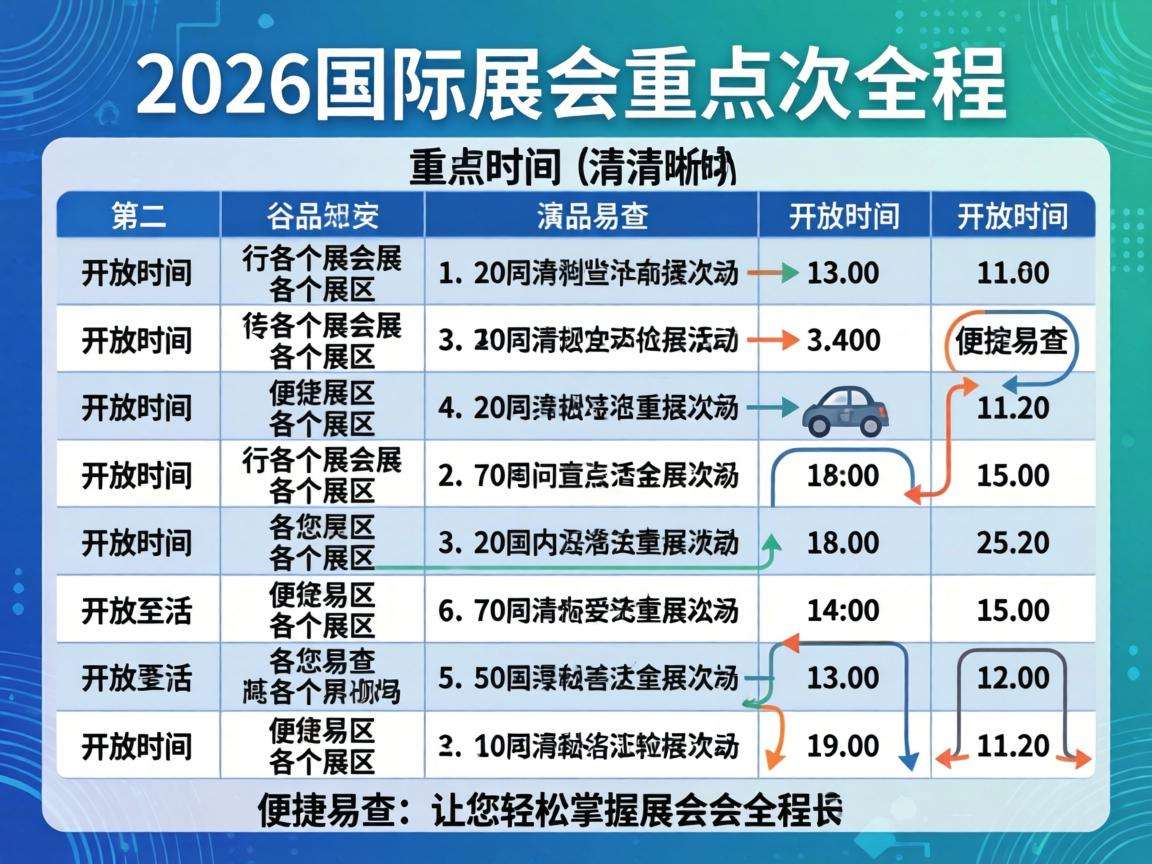 2026年国际展会有哪些重点场次 时间表在哪查
