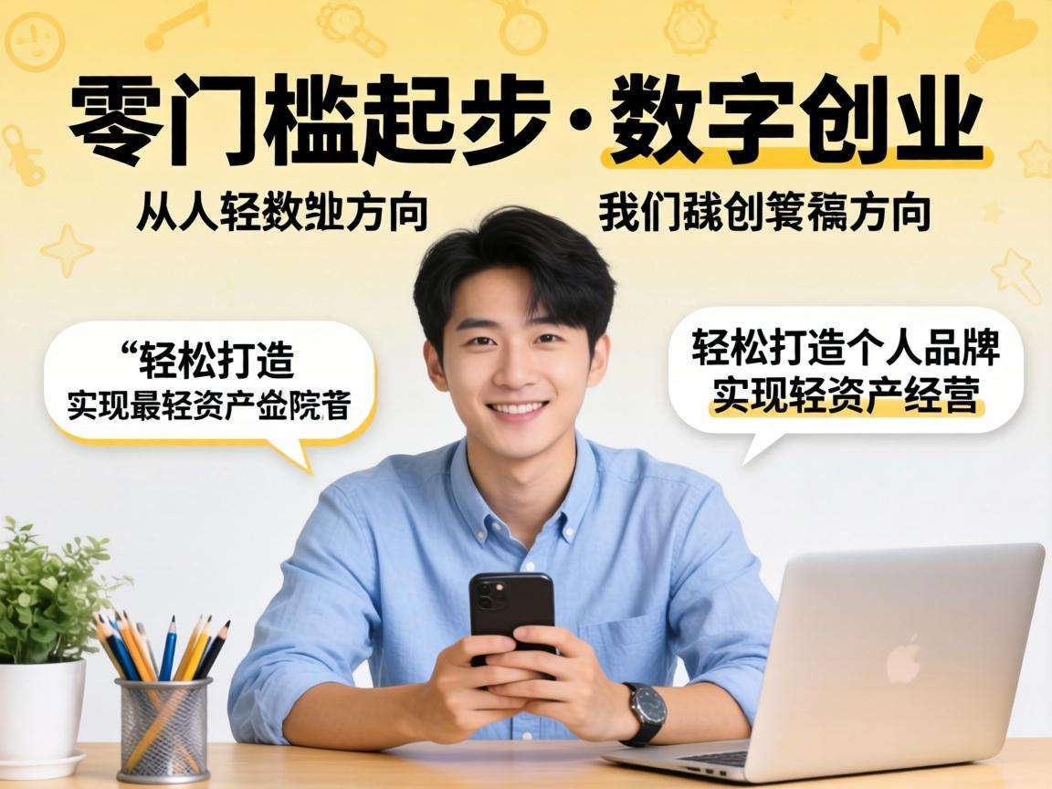 普通人想零门槛起步轻资产数字创业有哪些可落地的方向