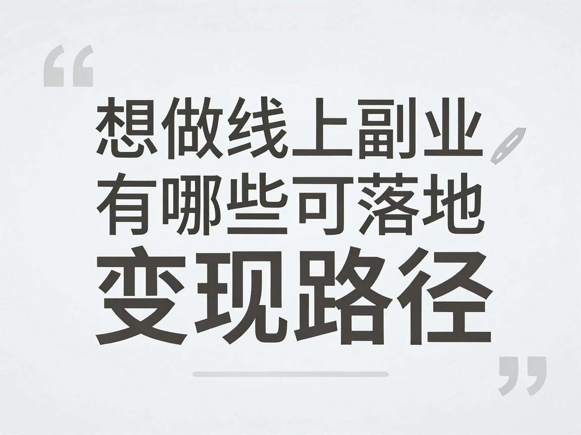 普通人想做线上副业有哪些清晰可落地的变现路径