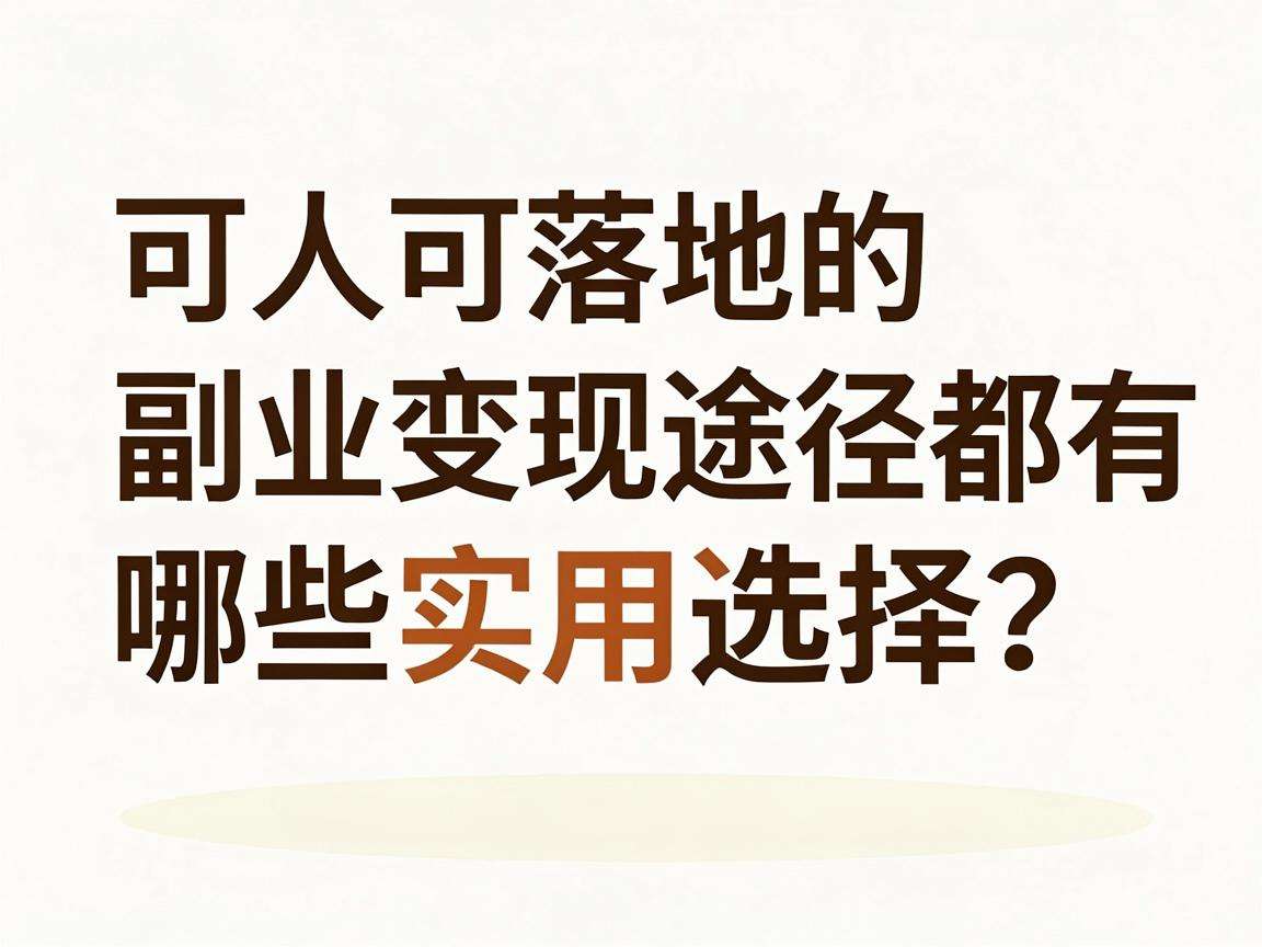 普通人可落地的副业变现途径都有哪些实用选择?