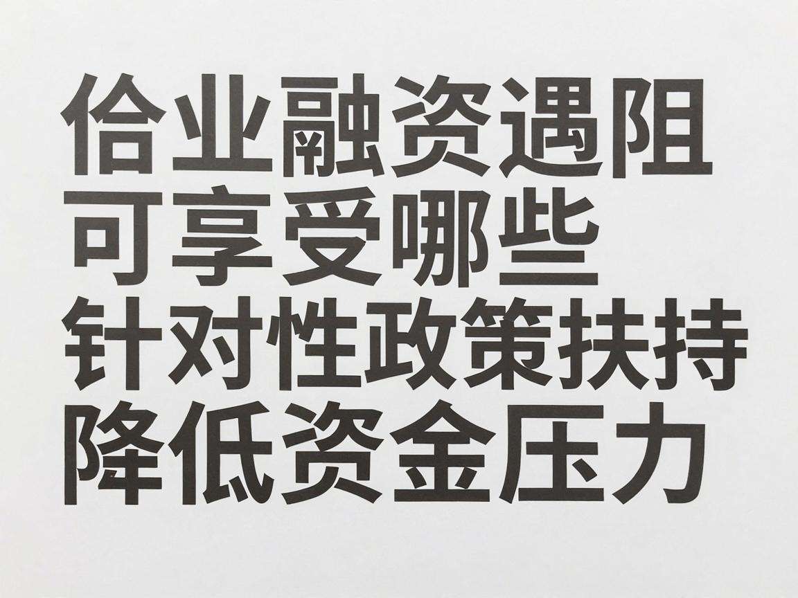 创业融资遇阻可享受哪些针对性政策扶持降低资金压力