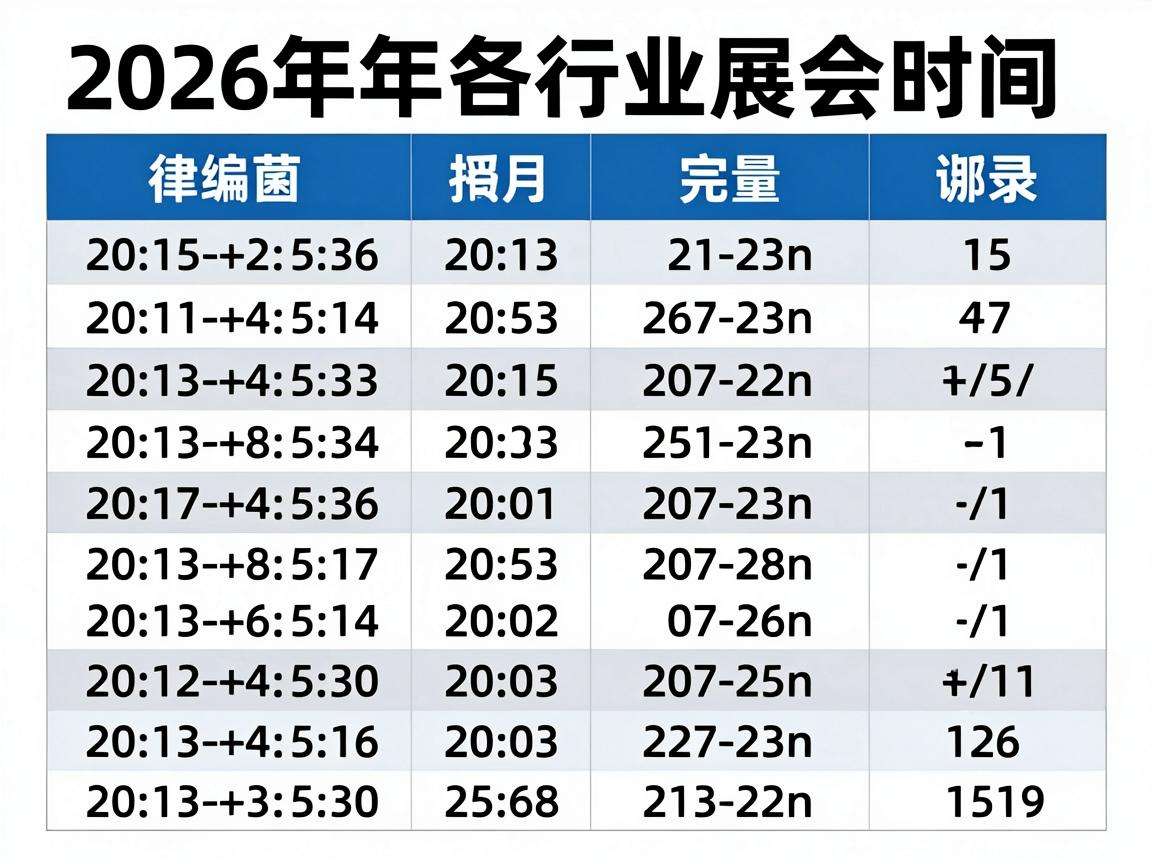 2026各行业展会时间表哪里可以查到完整准确版本