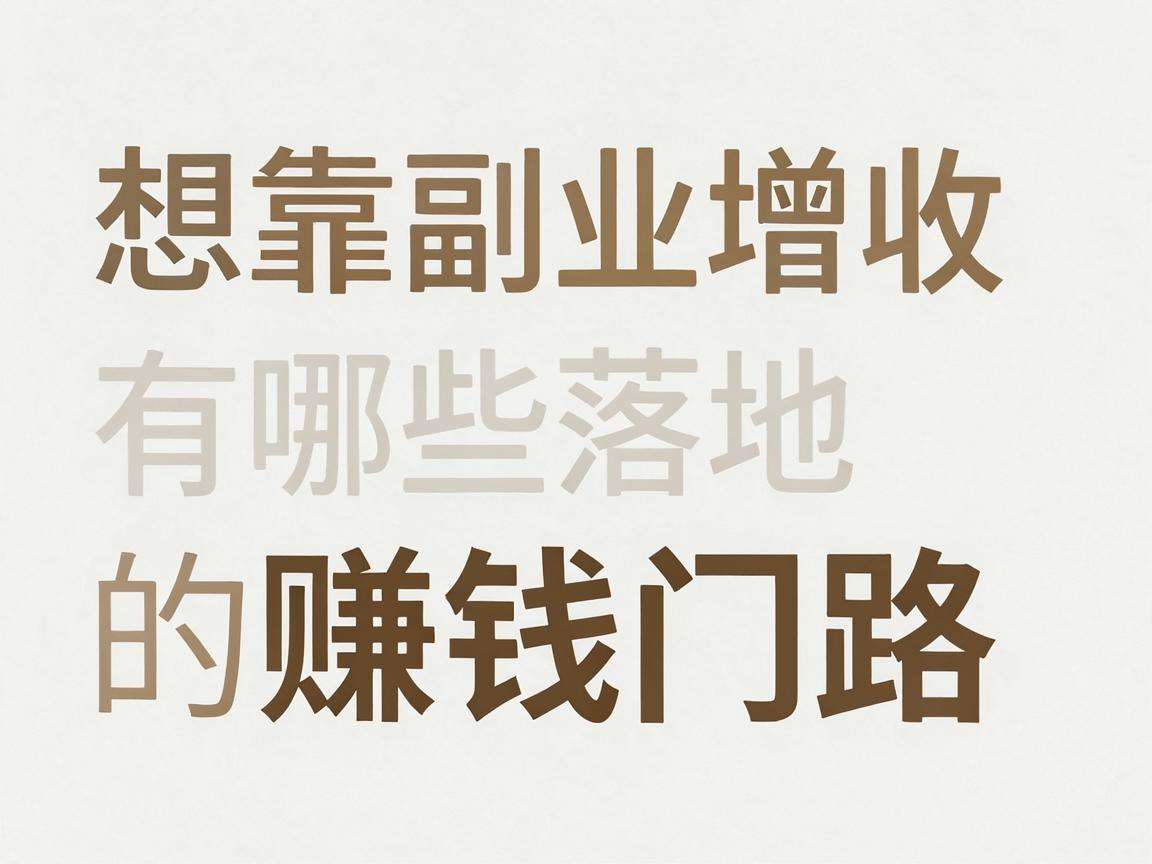 普通人想靠副业增收有哪些靠谱可落地的赚钱门路