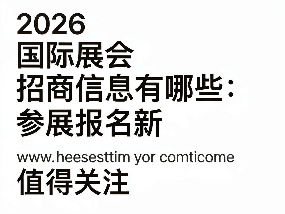 2026国际展会招商信息有哪些参展报名新政策值得关注