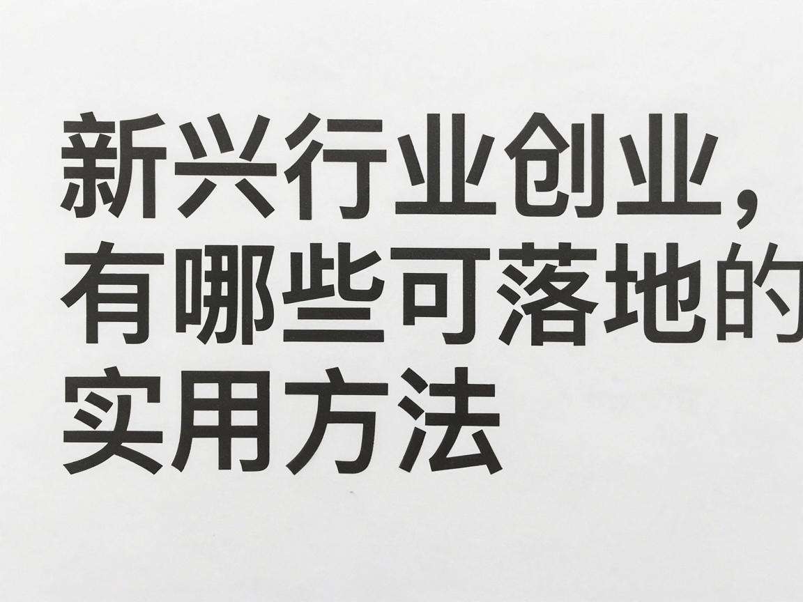 冷门新兴行业创业有哪些可落地的实用方法