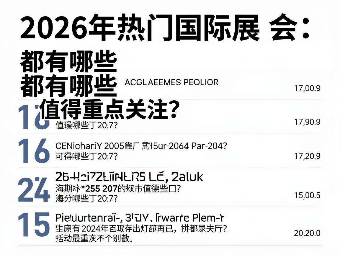 2026年热门国际展会排期都有哪些值得重点关注？