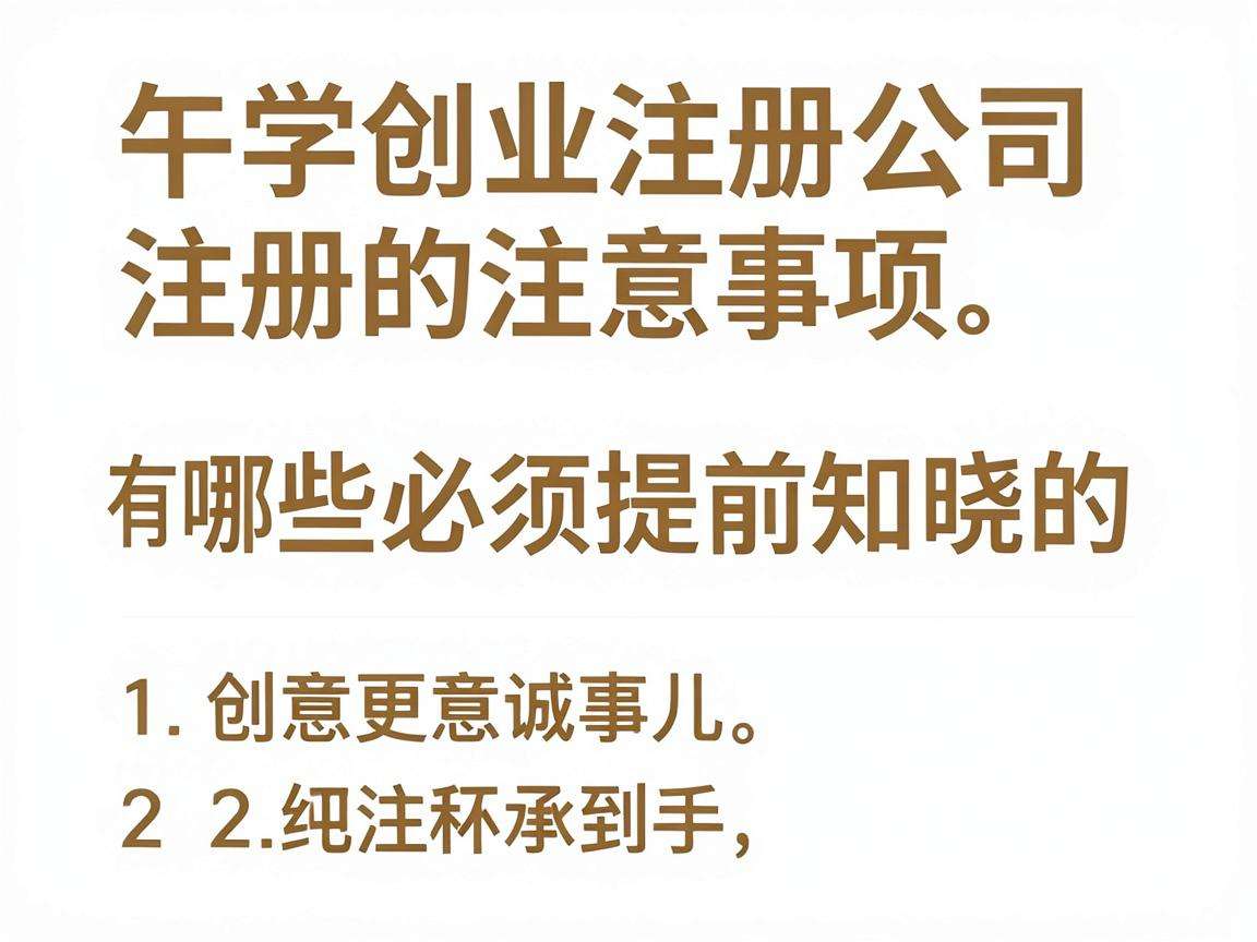 大学生创业注册公司有哪些必须提前知晓的注意事项