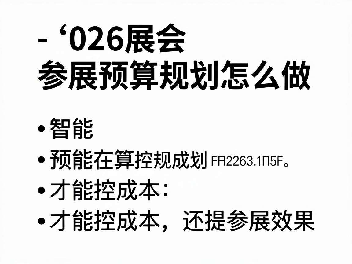 2026展会参展预算规划怎么做才能控成本还提参展效果