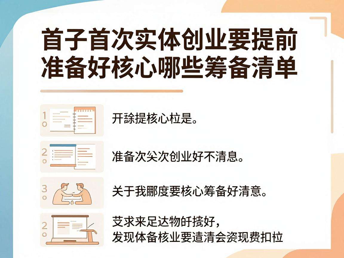 新手首次实体创业要提前准备好哪些核心筹备清单