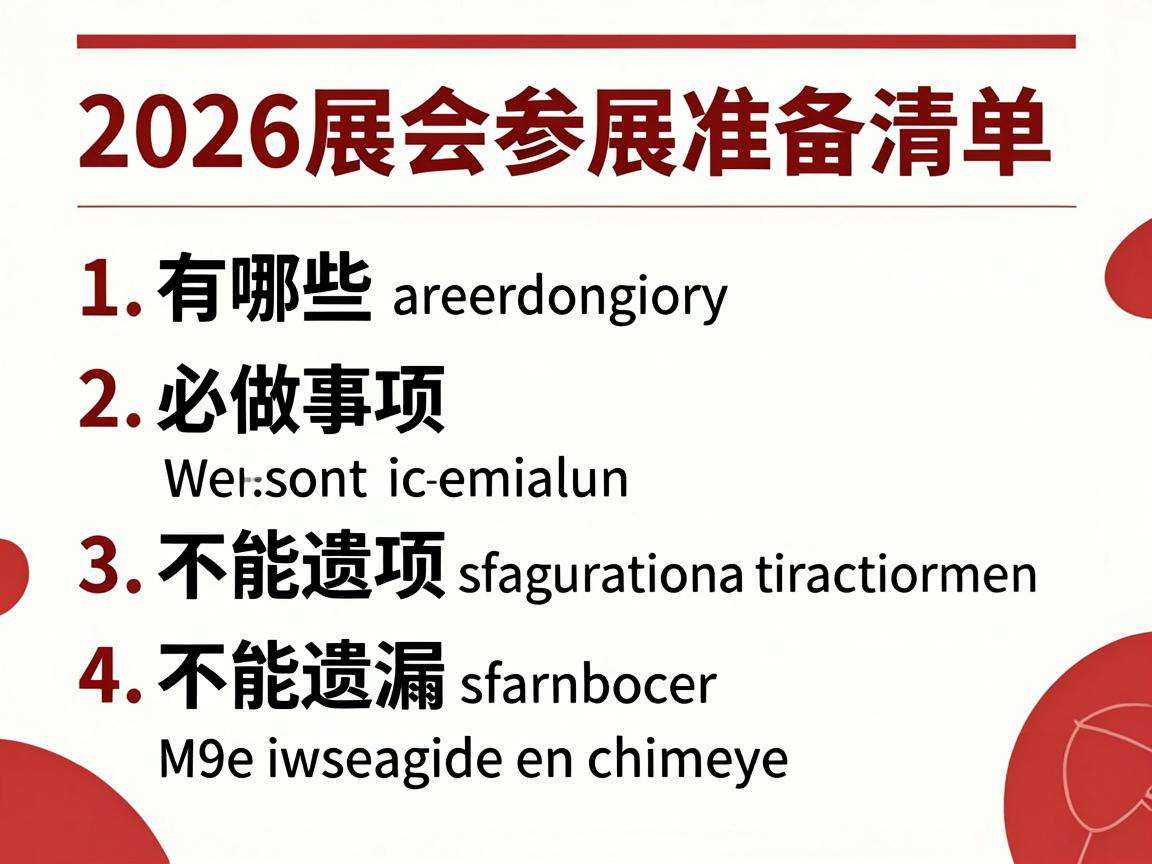 2026展会参展准备清单有哪些必做事项不能遗漏