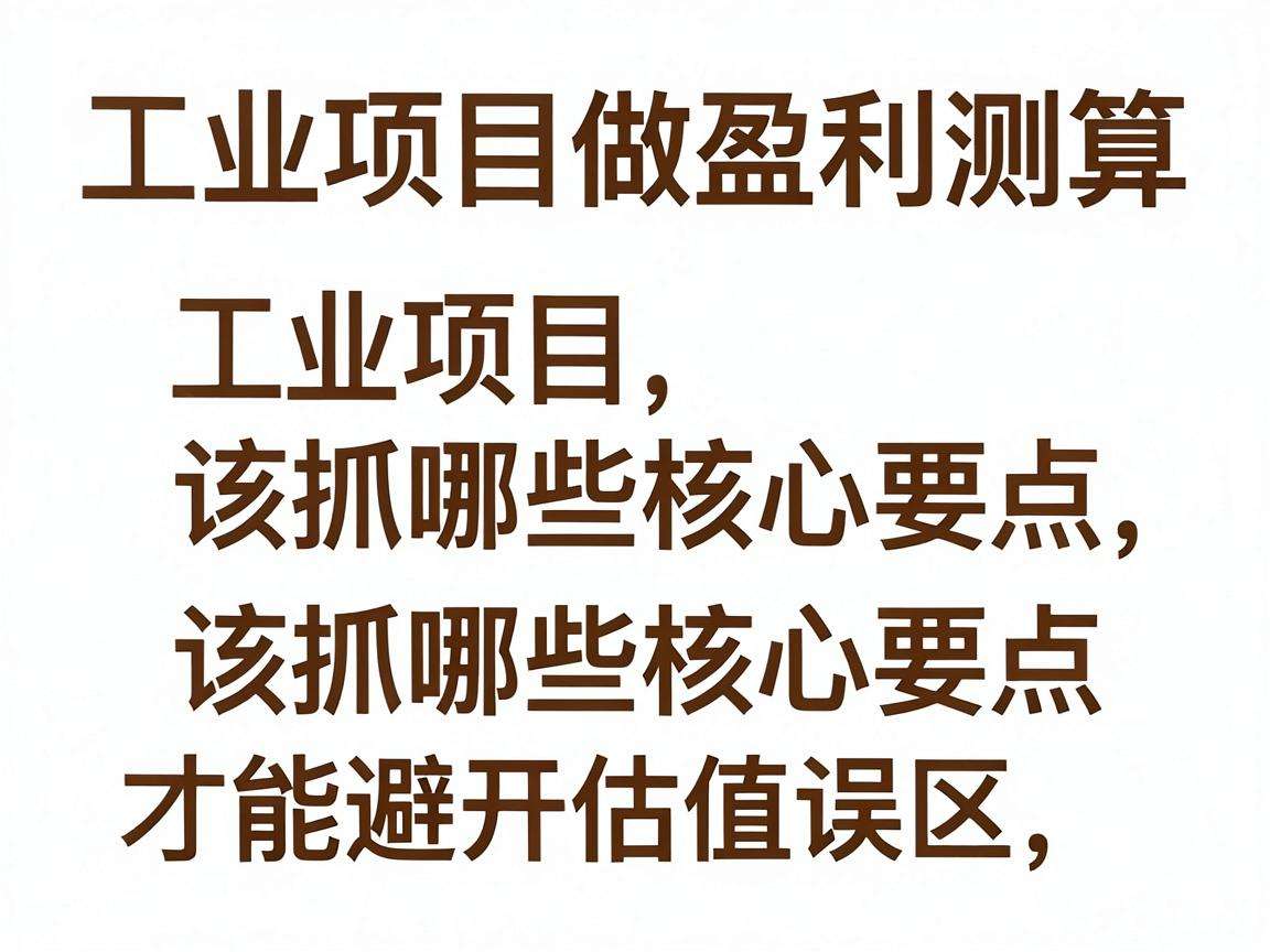 创业项目做盈利测算该抓哪些核心要点才能避开估值误区