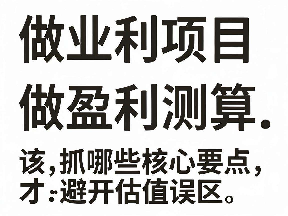 创业项目做盈利测算该抓哪些核心要点才能避开估值误区
