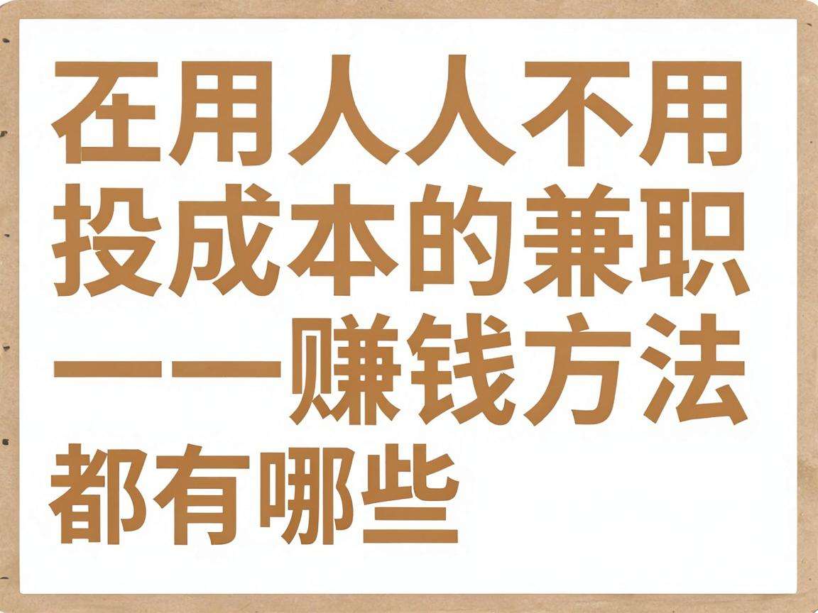 普通人不用投成本的兼职赚钱方法都有哪些
