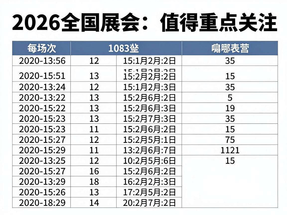 2026全国展会时间表有哪些值得重点关注的场次