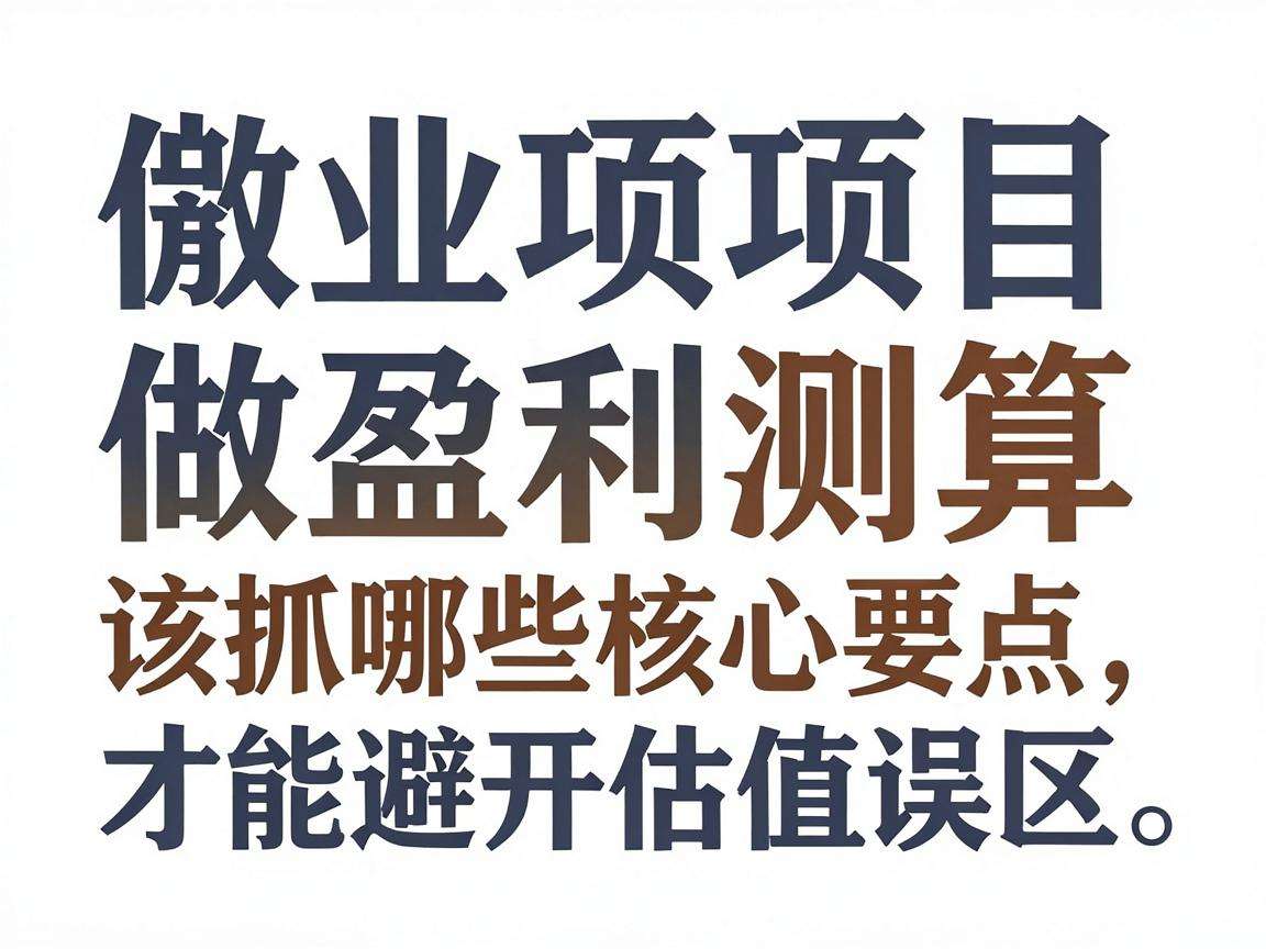 创业项目做盈利测算该抓哪些核心要点才能避开估值误区