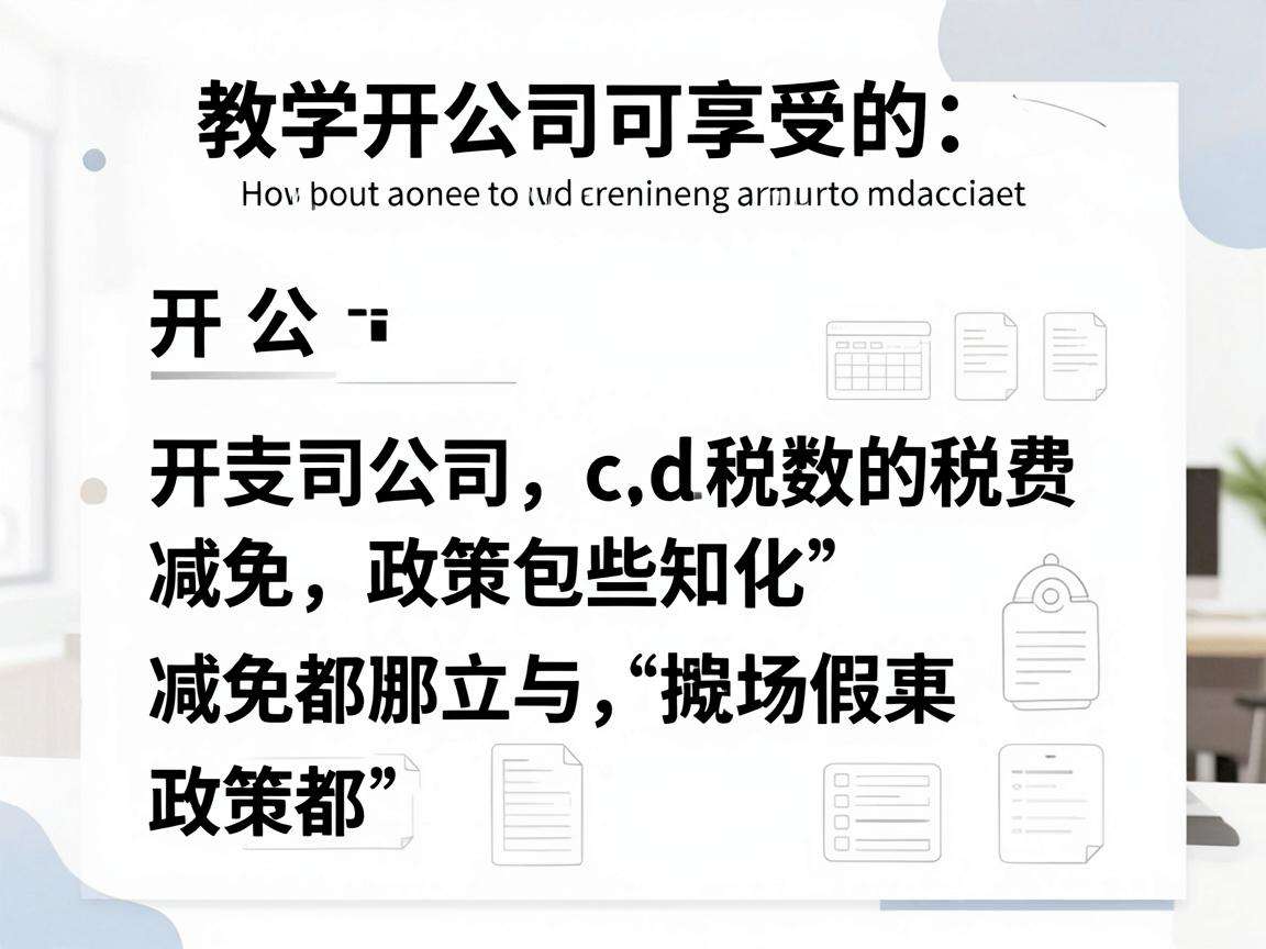 大学生开公司可享受的税费减免政策都包含哪些内容