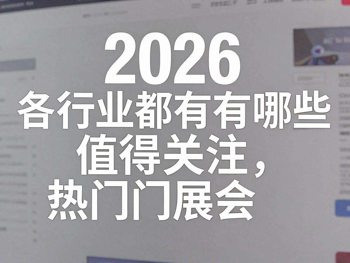 2026年各行业都有哪些值得关注的热门展会信息