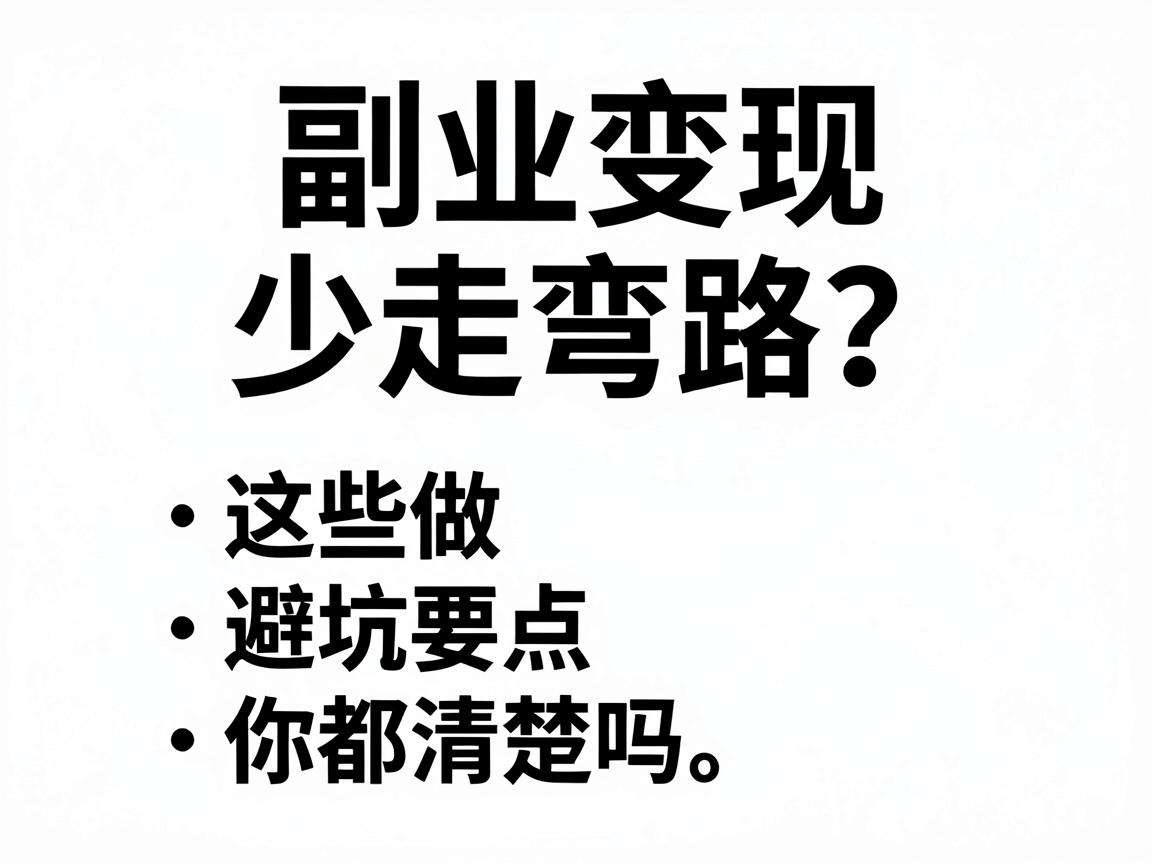想做副业变现少走弯路?这些避坑要点你都清楚吗