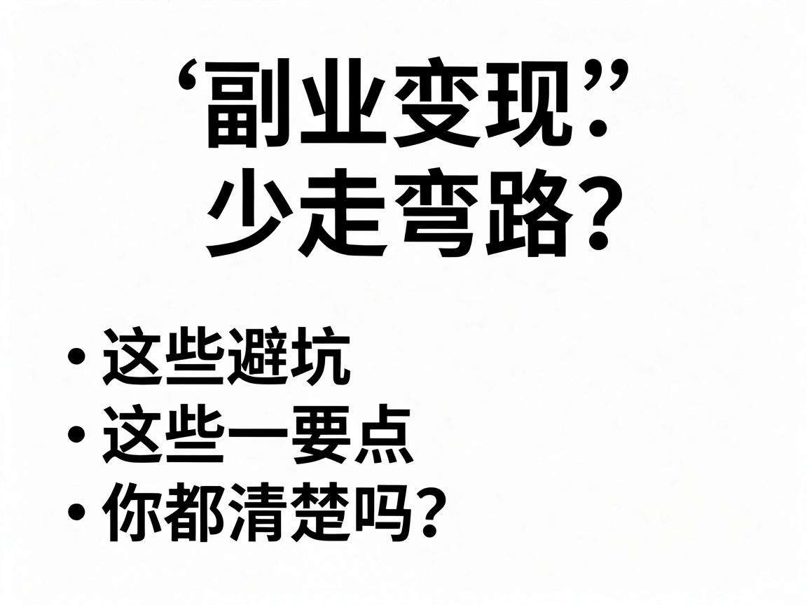 想做副业变现少走弯路?这些避坑要点你都清楚吗