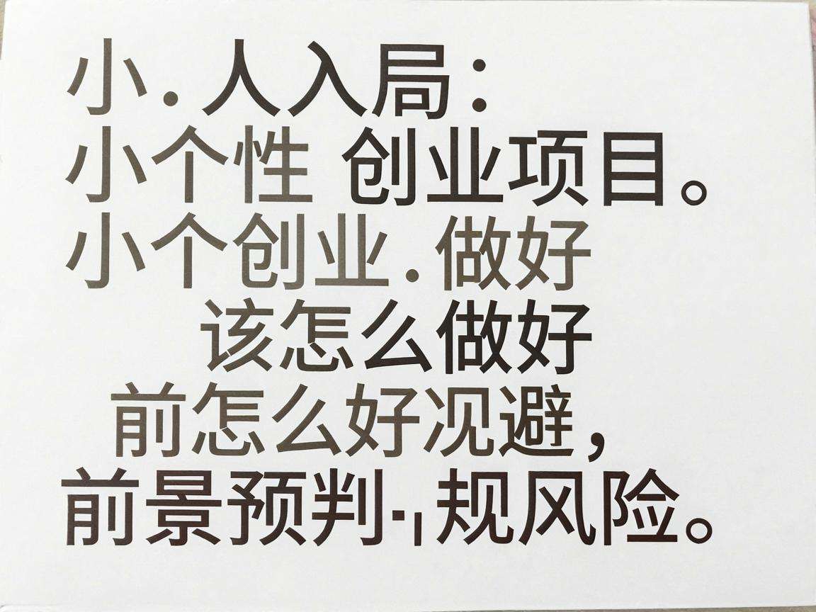 普通人入局的小众创业项目该怎么做好前景预判规避风险