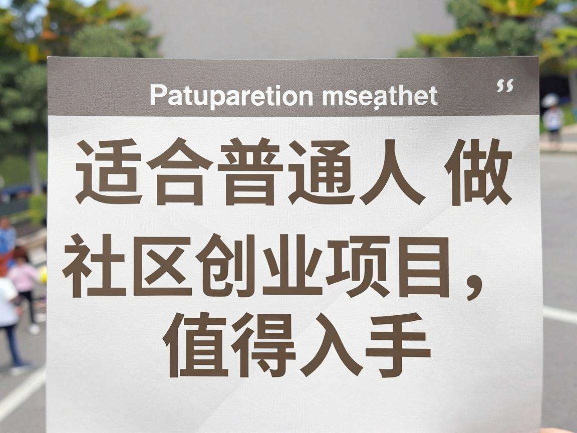 适合普通人做的低门槛社区创业项目有哪些值得入手