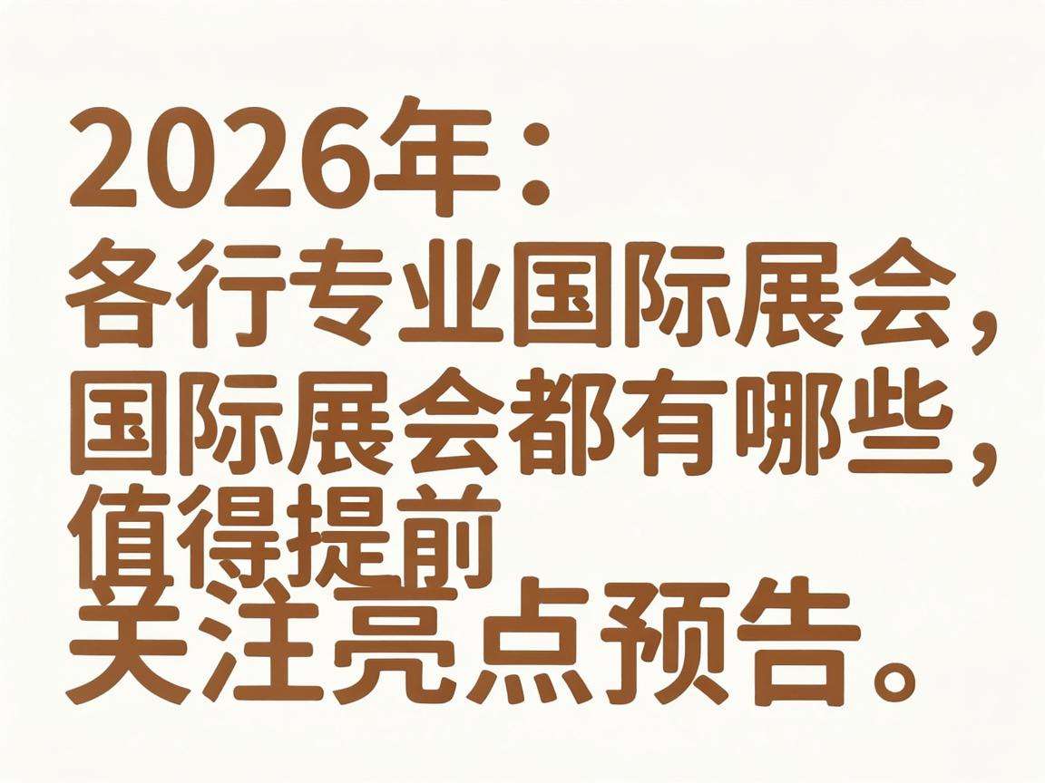 2026年各行业国际展会都有哪些值得提前关注的亮点预告