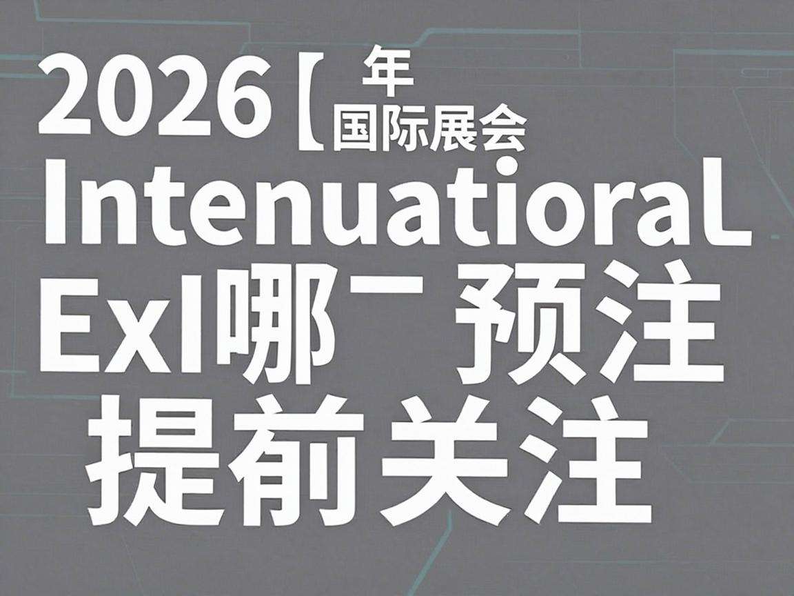 2026年各行业国际展会都有哪些值得提前关注的亮点预告