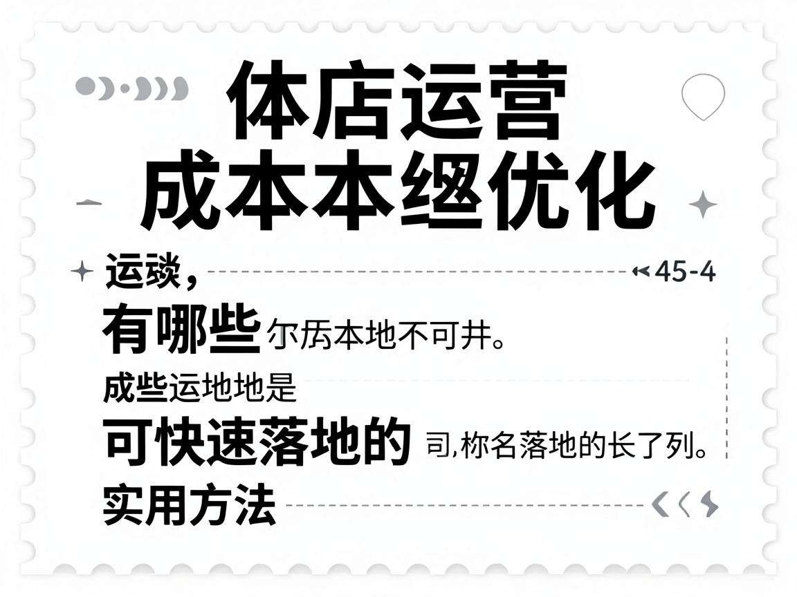 实体店运营成本优化有哪些可快速落地的实用方法