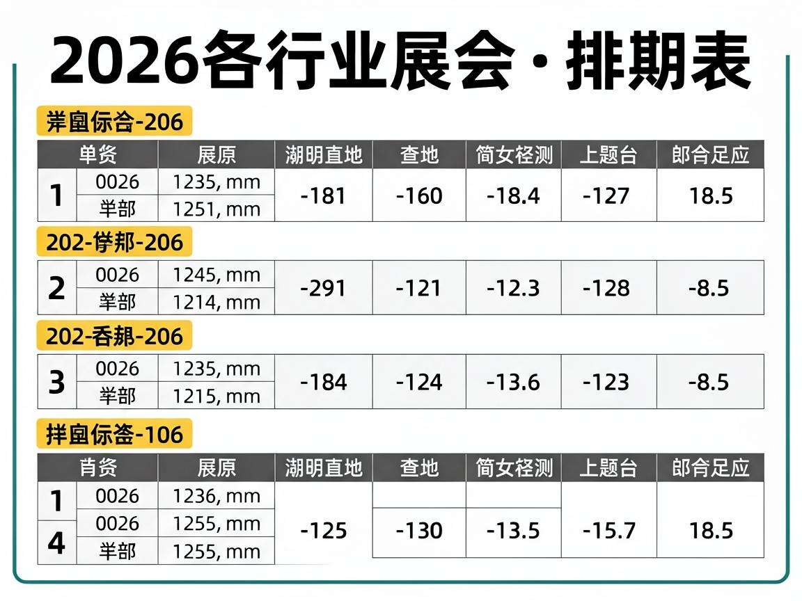 2026各行业展会排期表在哪里可以查到完整准确版本