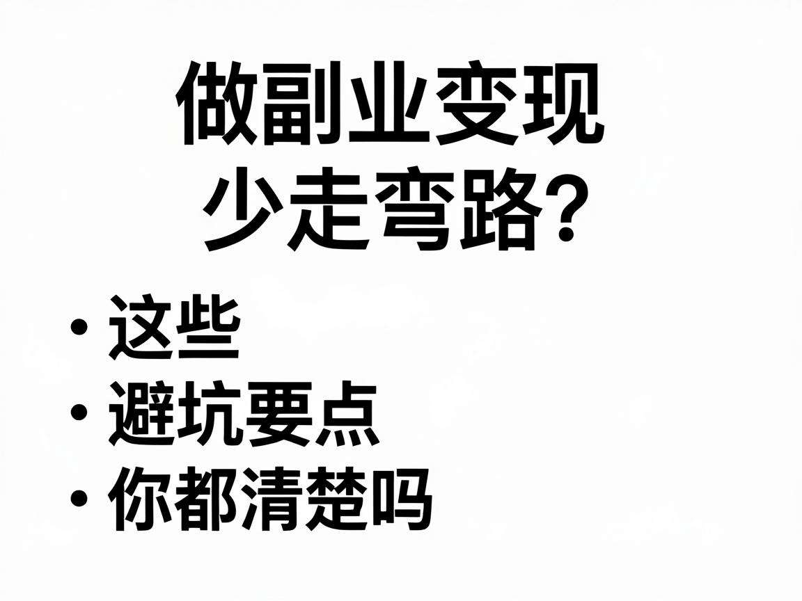 想做副业变现少走弯路?这些避坑要点你都清楚吗