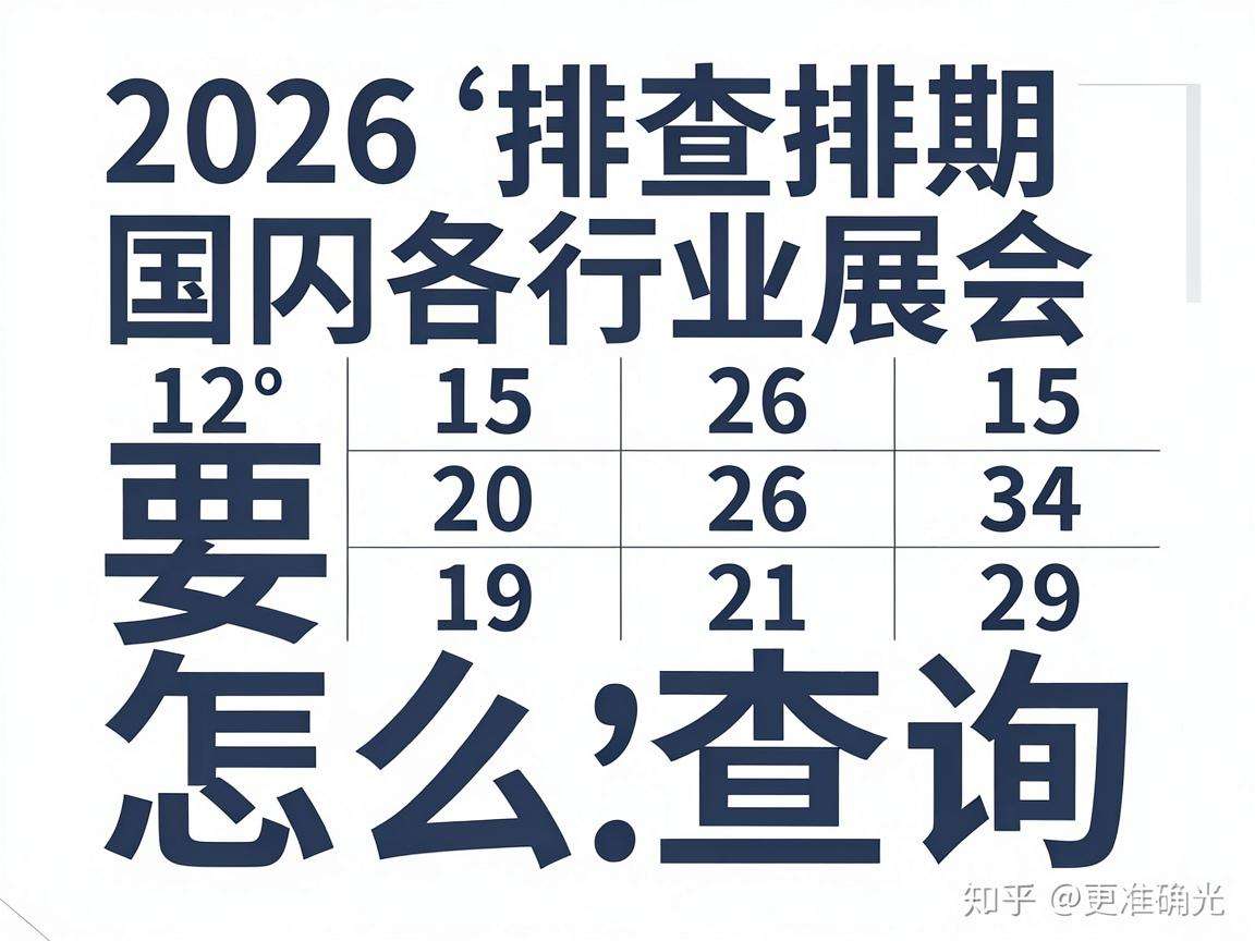 2026国内各行业展会排期要怎么查询更准确呢