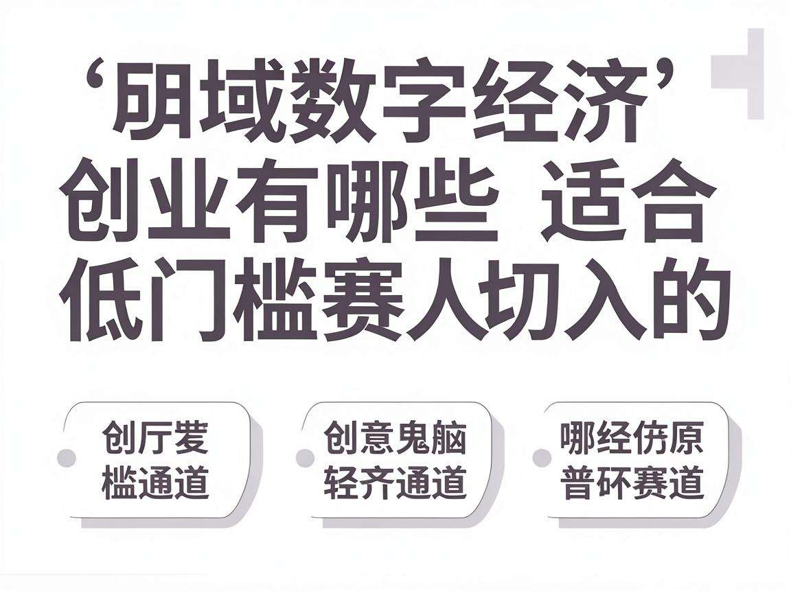 县域数字经济创业有哪些适合普通人切入的低门槛赛道