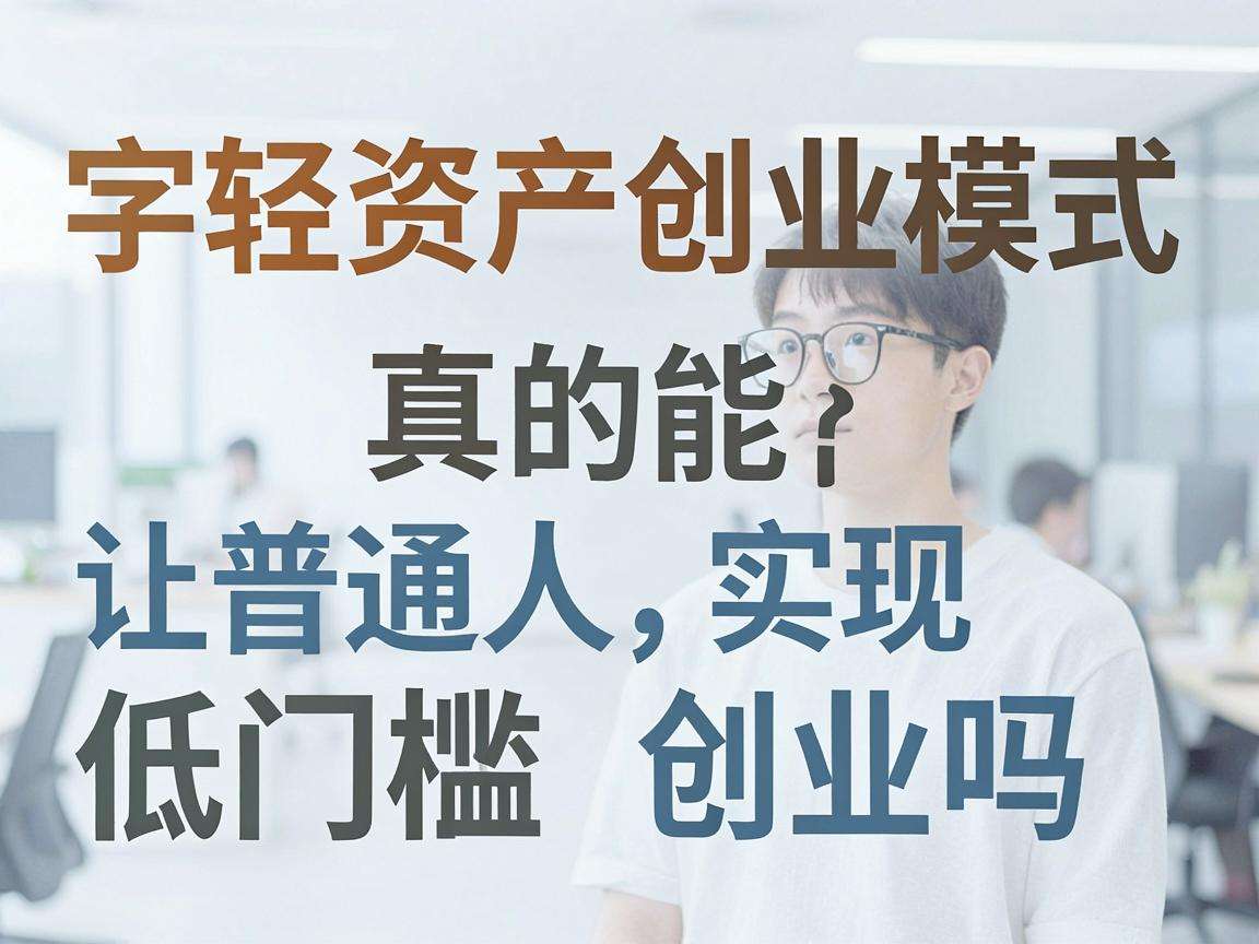 数字轻资产创业模式真的能让普通人实现低门槛创业吗
