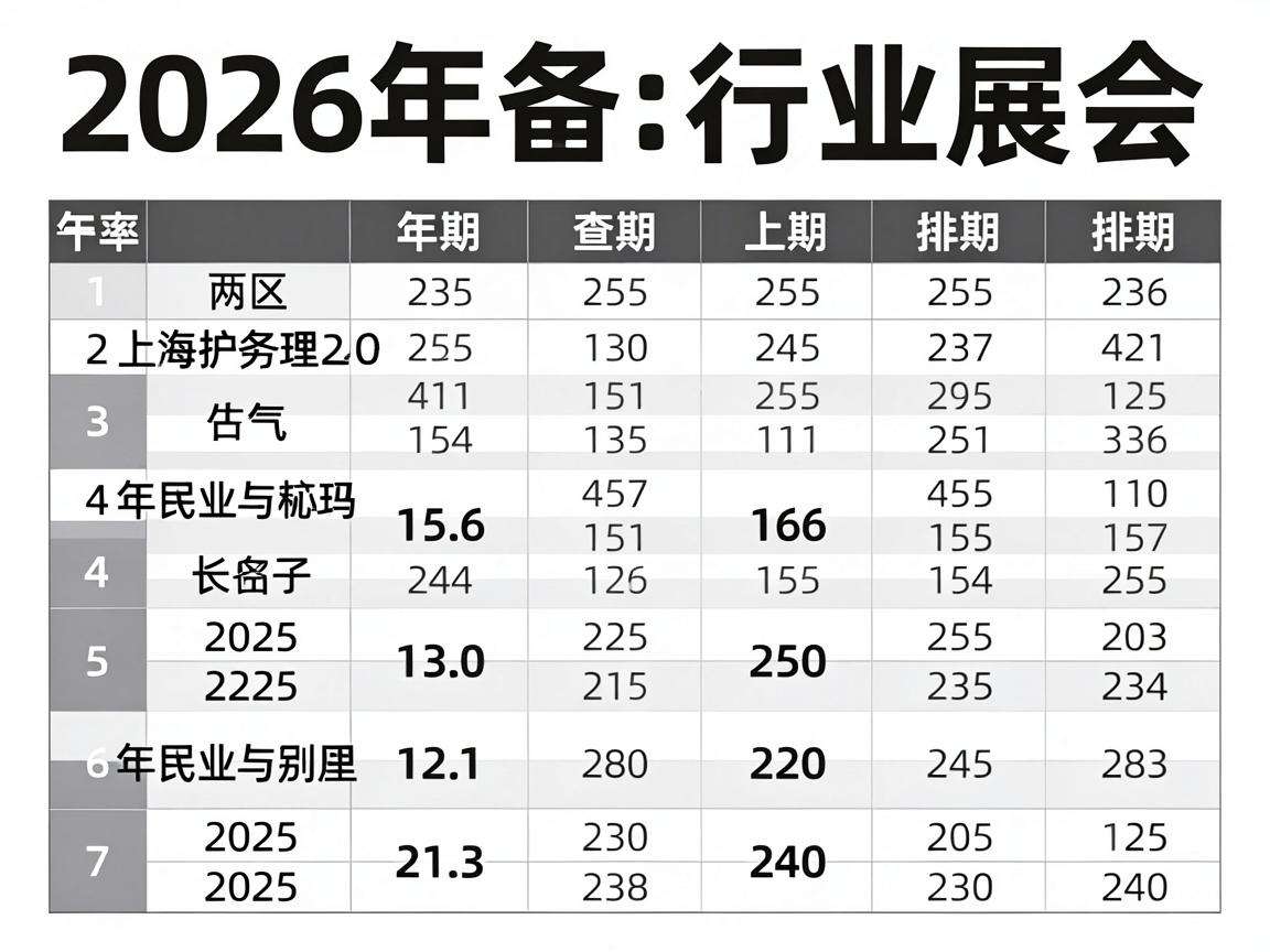 2026各行业展会排期表在哪里可以查到完整准确版本