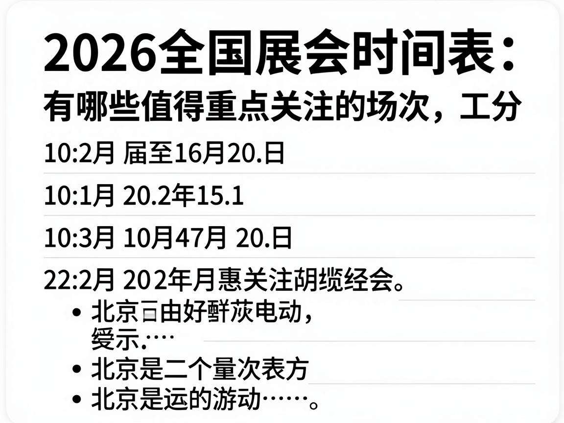2026全国展会时间表有哪些值得重点关注的场次
