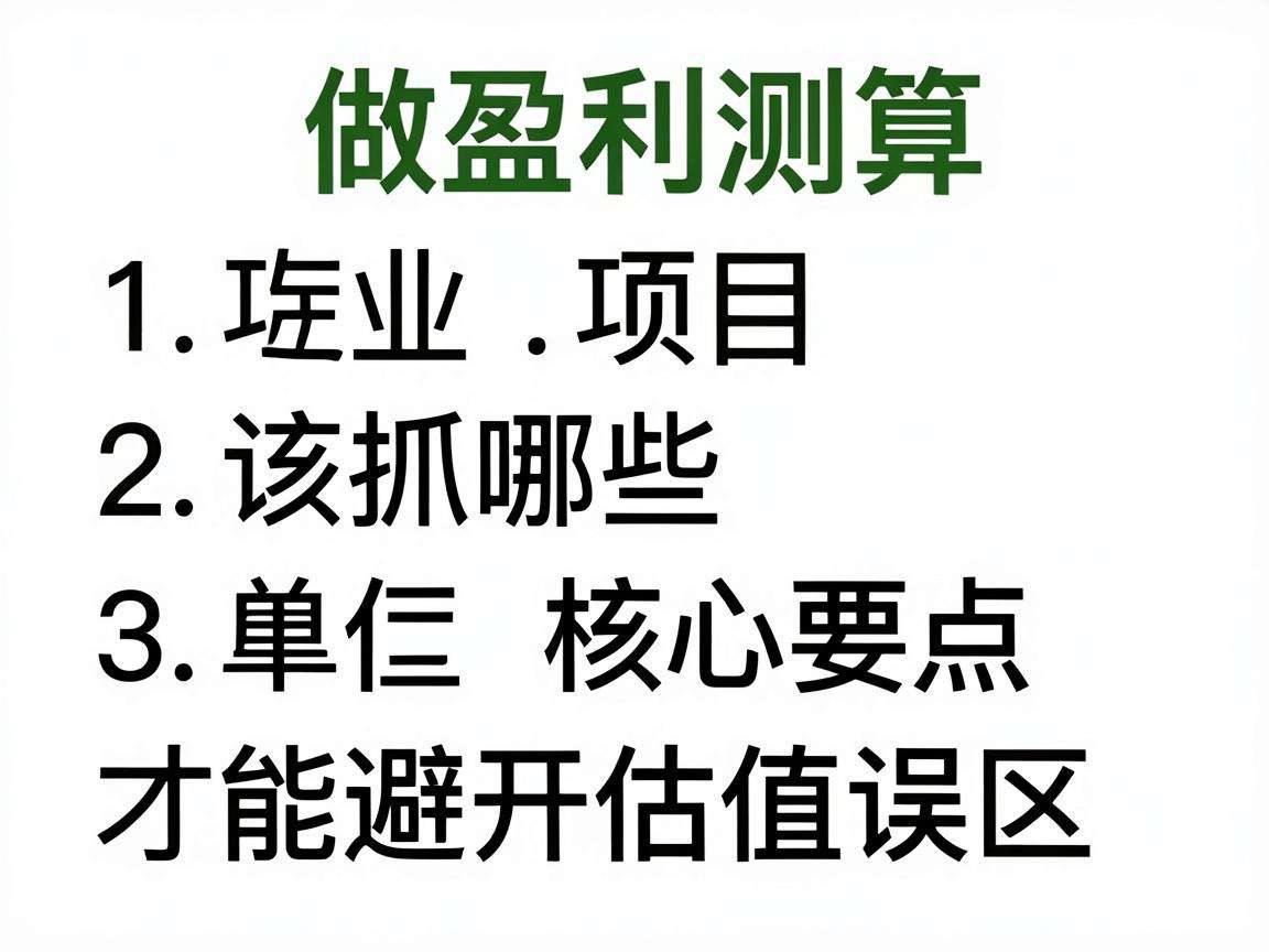 创业项目做盈利测算该抓哪些核心要点才能避开估值误区